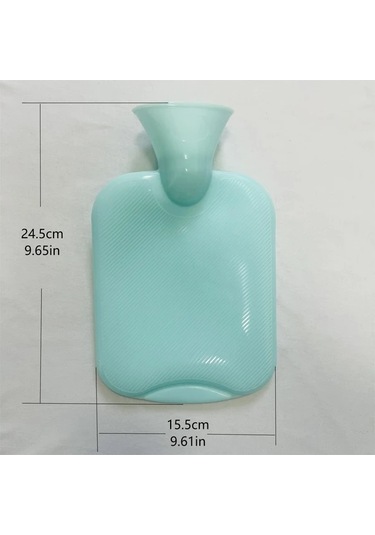 Willowhaven Kalın Çizgili Kaymaz Pvc Sıcak Su Torbası Yüksek Kalite Sky Blue Gök Mavisi