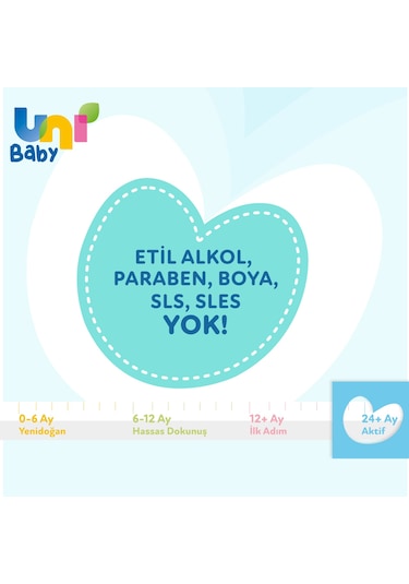 Uni Baby Aktif Bebek Islak Havlu Mendil 24 X 72'Li