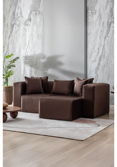 Katt Modüler Ekstra Rahat İskeletli 2 Li Koltuk 10 Renk Kahverengi