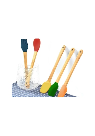 Mien Bambu Silikon Spatula Seti 5 Li Mien-456