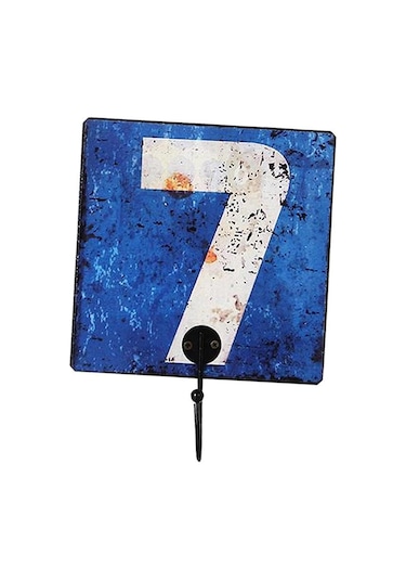 Suntek Duvar Numarası Kancası Anahtar Giysi Çantası Banyo Kapı Askısı 15 CM Numara 7 Çok Renkli