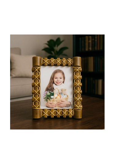Kişiye Özel Bambu Ahşap Aile Fotoğraf Çerçevesi 15x20 Cm