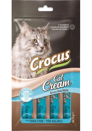 Crocus Ton Balıklı Krema Kedi Ödülü 4 x 15 G