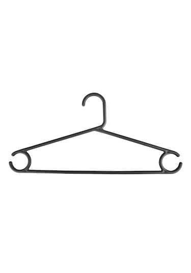 12 Adet Plastik Siyah Kıyafet Elbise Askısı Askılığı Gömlek Askı Siyah