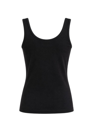 Vadon 1008 Kadın Pamuklu U Yaka Askılı Yumuşak Dokulu Basic Kolsuz Atlet Body Siyah