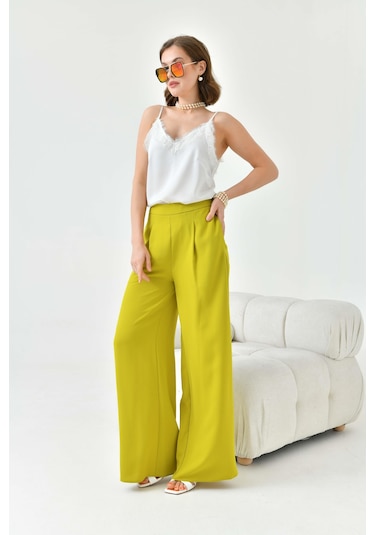 Ftz Women Kadın Lastikli Pantolon Asit 30756-Asit Yeşil