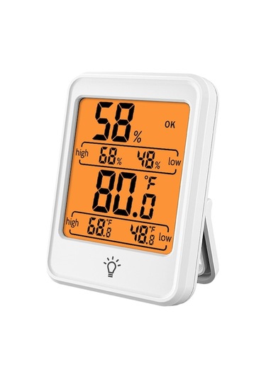 Mc41 Beyaz Dijital Nem Ve Sıcaklık Ölçer, Geniş Ekran, Duvara Veya Masa Üstüne Montaj, Ev Ve Ofis İçin