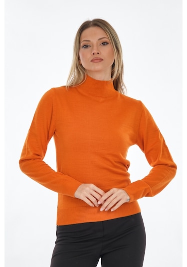 Perspective Balıkçı Yaka Turuncu Kadın Kazak 24080710 001