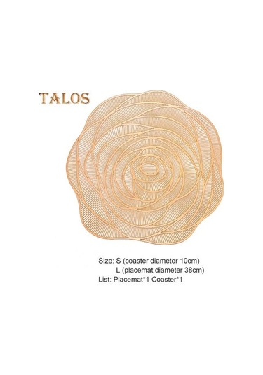 Placemat Hollow Out Tasarım Isıya Dayanıklı Pratik Yurt İçin İyi Gül Çiçek Şekilli Masa Mat Gül Altın