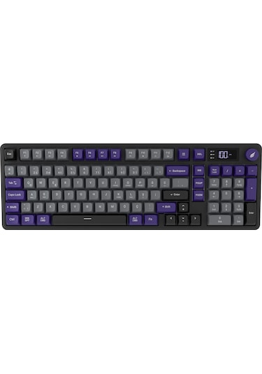 Hawk Gaming Hk258 Membrane Lcd Rgb Kablosuz/bluetooth Gri Mor Full Türkçe Gaming Klavye