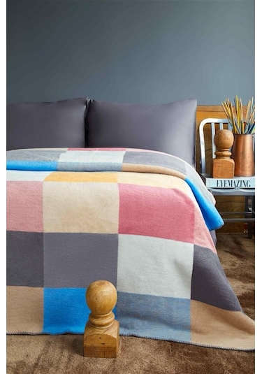 Sesli Home Lüks Battal Boy Peluş Battaniye 200x230 22130A Gülkurusu