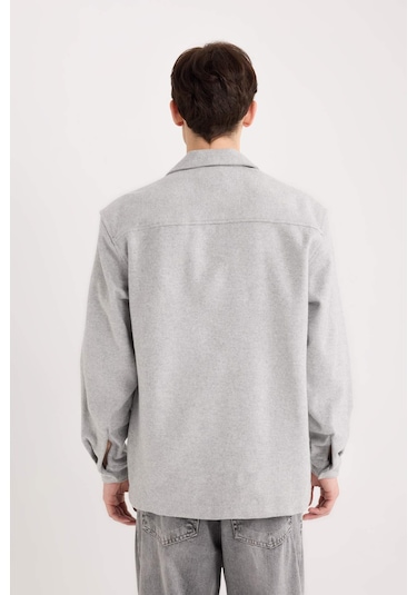 DeFacto Relax Fit Oduncu Basic Düz Uzun Kollu Gömlek Ceket A6876AX24AUGR91