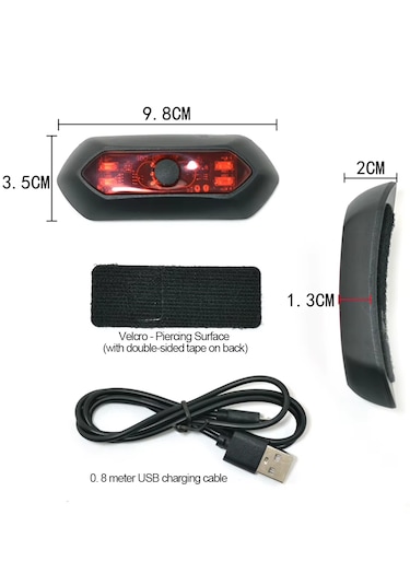 Moto Express Motosiklet Kask Arkası İkaz Ledi