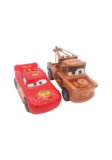 Farbu Cars Şimşek Mcqueen Ve Mater Oyuncak Sürtmeli 2 Li Araç Seti, Arabalar Oyuncak Figür