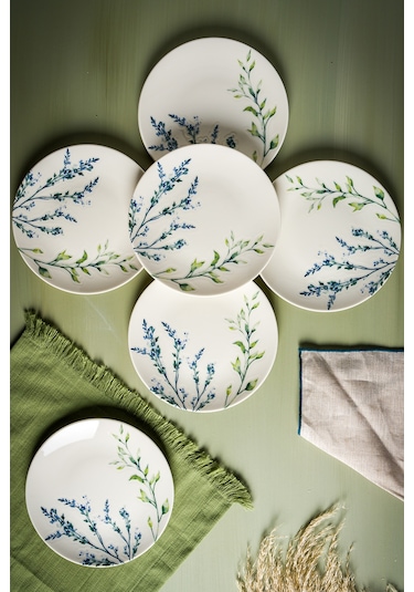 Lavender 6 Parça Porselen Pasta Seti 19 Cm