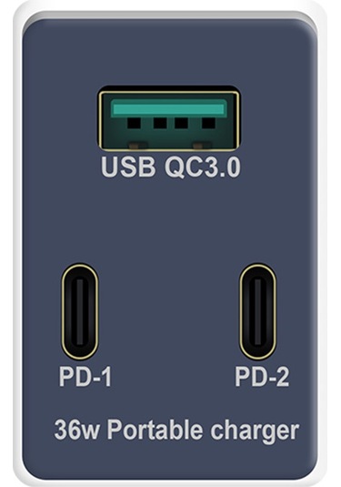 Konesam 3 Lü Usb-c + Usb Şarj Aleti, Pd Ve Qc3.0 Hızlı Şarj, 36w Toplam Güç, İngiliz Standartı, Taşınabilir Adaptör