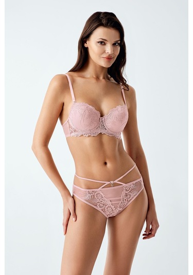 Luw 6122 Pudra Dolgulu Sütyen Külot 2Li Takım Pudra