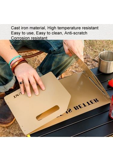 Kamp Sobası Katlanabilir Ön Cam Üç Katlı Plaka Brülör Yürüyüş Için Rüzgar Perdesi - Turuncu Çok Renkli