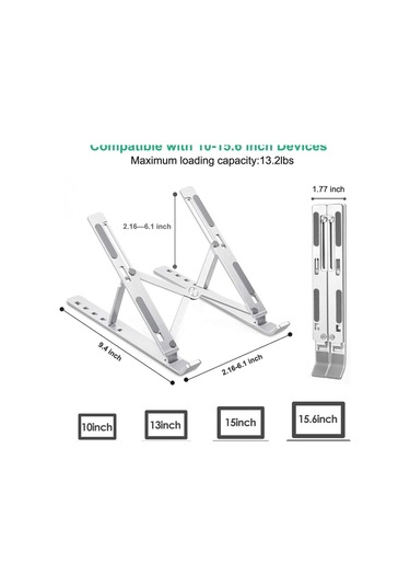 HT-119 Çift Kenetli Katlanır Alüminyum Laptop & Tablet Standı