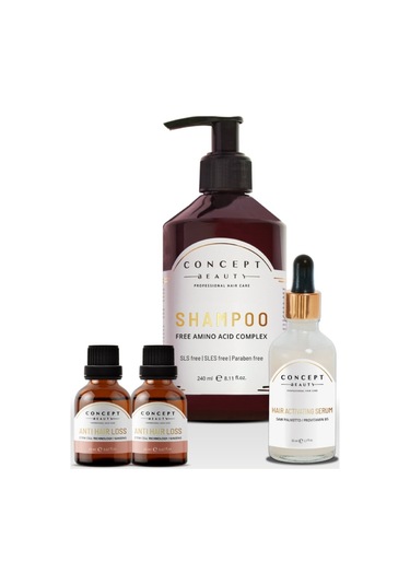 Concept Beauty Dökülme Karşıtı Şampuan 240 ML + Anti Hair Loss Shot 2 x 20 ML + Hair Activating Serum 50 ML