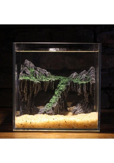 Suntek Balık Tankı Kayalık Mağarası Reçine Gizli Betta İsteğe Bağlı