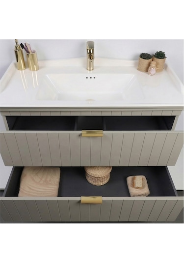 Kobos Noble 100 Cm Banyo Dolabı Seti Luna Gri