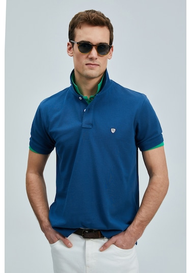 Lufian Erkek T Shirt 111040206s2 Açık Lacivert-ekru Ekru - Lacivert