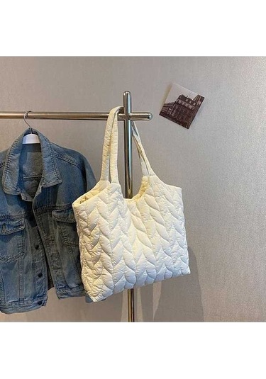 Ganzhoushop Yumuşak Trendi Tote Tasarım Seyahat Omuz Moda Kumaş Koltuk Kapasiteli Kadınlar Kadın İçin Çantası Çantaları Çantalar Büyük Beige Bahar Altı Alışveriş İb Bej