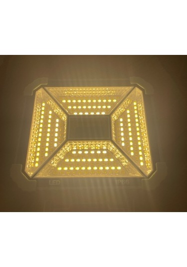 Splıt Led Solar Kamp Lambası Güneş Enerjili Projektör Kumandalı 300watt Beyaz-sarı