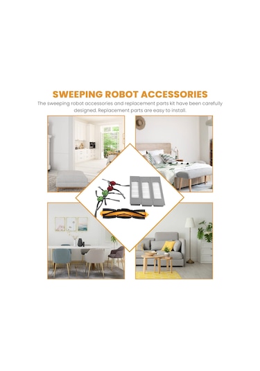 Leasetake Ecovacs Deebot Ozmo 920/950/t5/t8/t8 Aıvı/n8 Pro+ Robot Süpürge Hepa Filtre Fırçaları İçin Yedek Parçalar