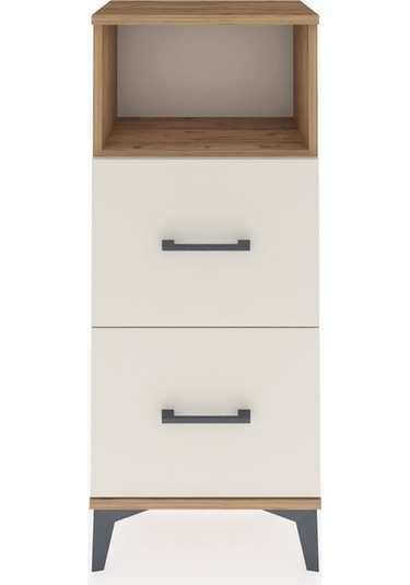 Arges Komodin Tek Raflı 2 Çekmeceli 44x30x106 Çam-aytaşı Çam