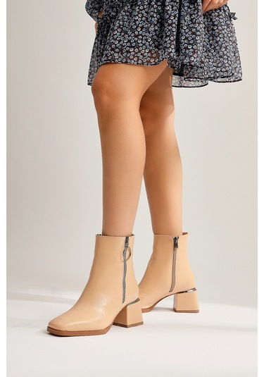 Deyana Nud Fermuar Aksesuarlı Bot 001