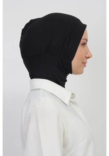 Pratik Esnek Likralı Boyunluklu Geçmeli Bone Siyah