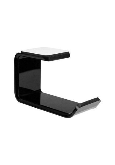 Monyee Duvar Yapışkanlı Kulaklık Askısı - L Şekilli, 15kg Taşıma Kapasiteli, Siyah