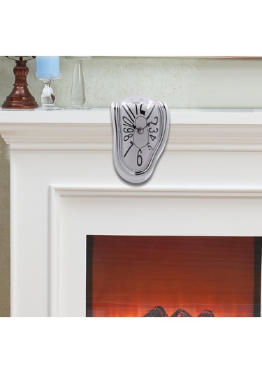 Suntek Magideal Erime Saat Duvar Süsleme Moda Dekoratif Gümüş