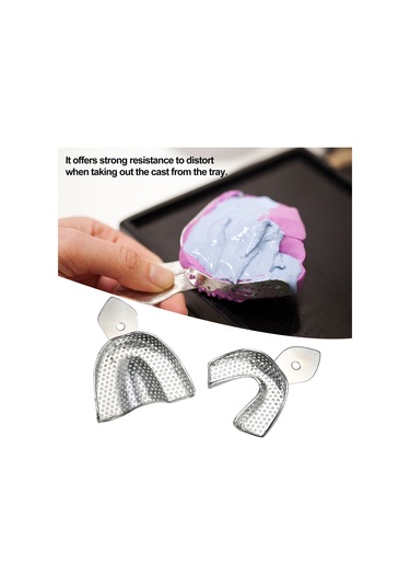 Wezone Paslanmaz Çelik Diş Tepsisi Seti - Yüksek Isıya Dayanıklı, 6 Parça, Küçük Orta Büyük Boy, Protez Modelleme İçin