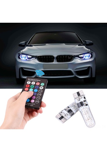 Geeroyoo T10 Tipi 6 Smd 5050 Led Işık, Silikon Kaplama, 4 Farklı Mod Ve 16 Renk Ayarlamalı Kumanda İle 4 Adet Paket