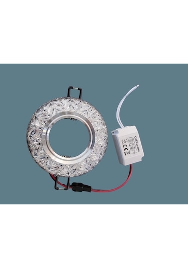 Cata Sim Dekoratif Cam Spot Yuvarlak Kristal Krom 3w Efektli 4000k Gu10 Duy Ampul Hariç Çok Renkli