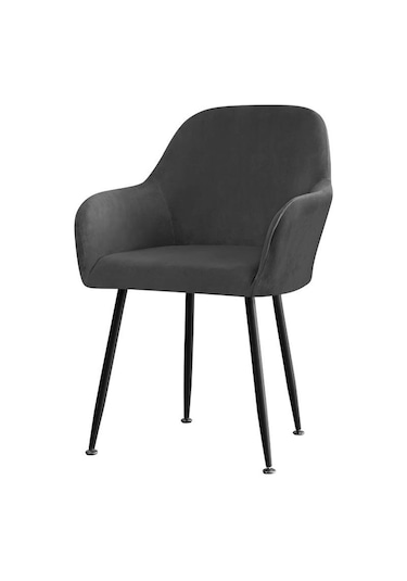 Siyah Kadife Streç Koltuk Kapak Elastik Düz Renk Yemek Sandalyesi Kapakları Ev Dekor Yıkanabilir Yüksek Kol Dayama Ofis Koltuğu Slipcovers