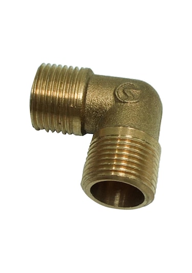 Suntek 1 Adet Çift Erkek Dişli Dirsek Pirinç Adaptör Boru Dn10xdn10