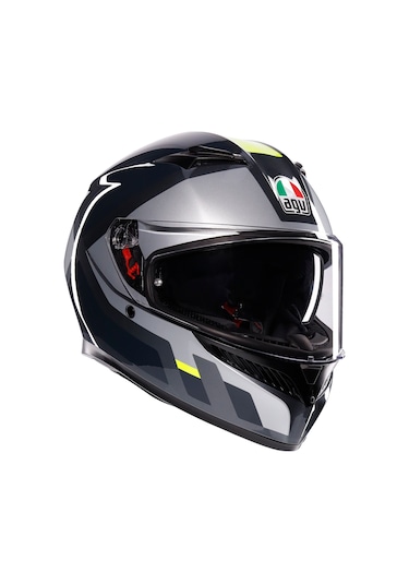 Agv Kask/k3 Mplk Shade Kapalı Motosiklet Kaskı  Gri - Sarı - Fluo