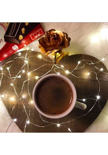 3Mt. Sarı Renkli Pilli Peri Led Dekoratif Süs Tel Led Işık