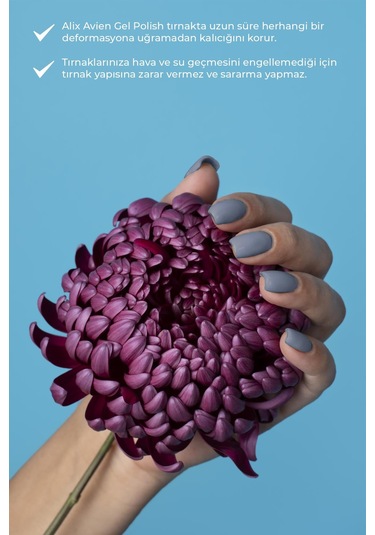 Alix Avien Mor Mavi Kalıcı Oje 84-yoğun Renk Veren Jel Oje 12 Ml-nail Uv Gel Polish 84
