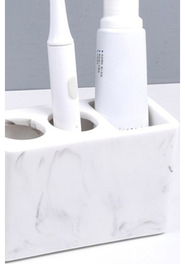 Willowhaven 14 Cm Modern Nordic Tarzı Banyo Masaüstü Organizatör - Diş Macunu Ve Fırça Depolama Reçine Aksesuar 2 Adet Beyaz Gri