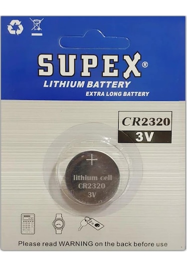 Supex Extra Long Battery CR2320 3V Lityum Düğme Pil