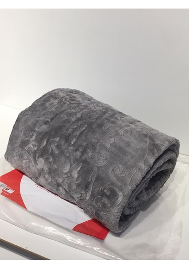 Padişah Desenli Gri Çift Kişilik Battaniye Gri