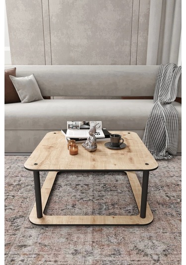 Hole Kare Orta Sehpa Meşe Meşe