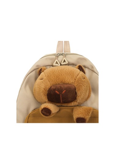 Homyl Capybara Sırt Çantası Doldurulmuş Hayvan Tatil Haki