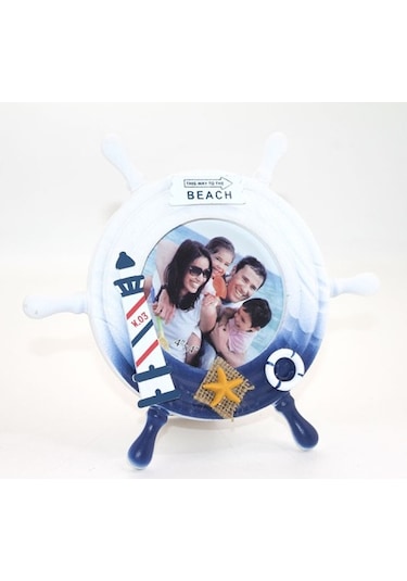 Büro Ev Ofis Dekoru İçin Ahşap Marin Stil Dümenli Resim Çerçevesi