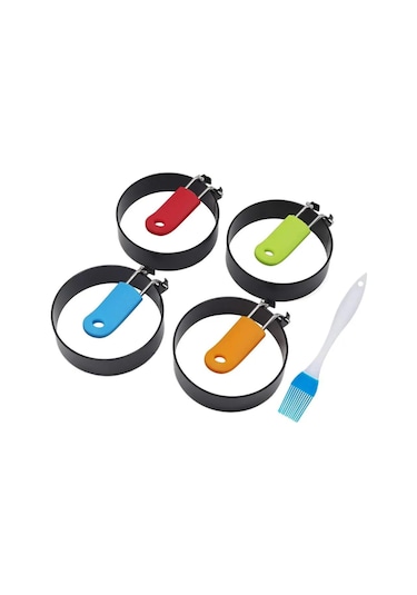 Yunboo 4'lü Demir Non-stick Yumurta Çemberi Seti - Tam Yuvarlak Yumurta, Pancake Ve Burger İçin Mutfak Gereci Diğer